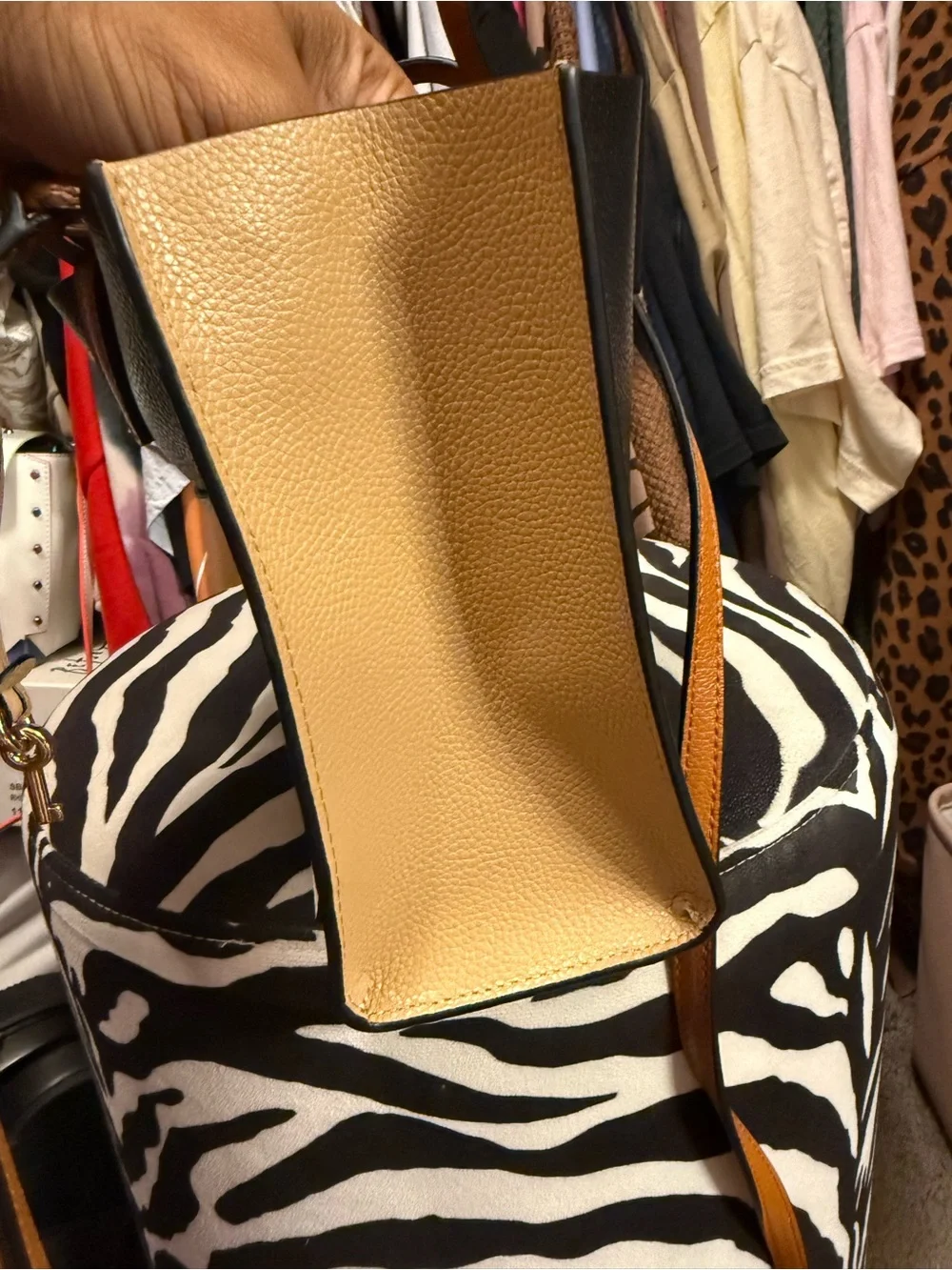 Marc Jacobs Black, Cream & Tan Colorblock Crossbody Tote